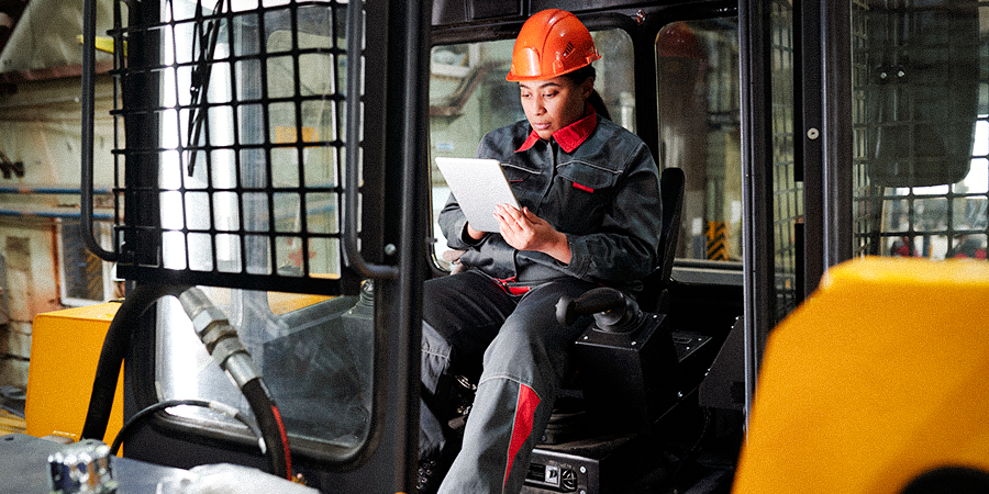 Forklift in the warehouse.