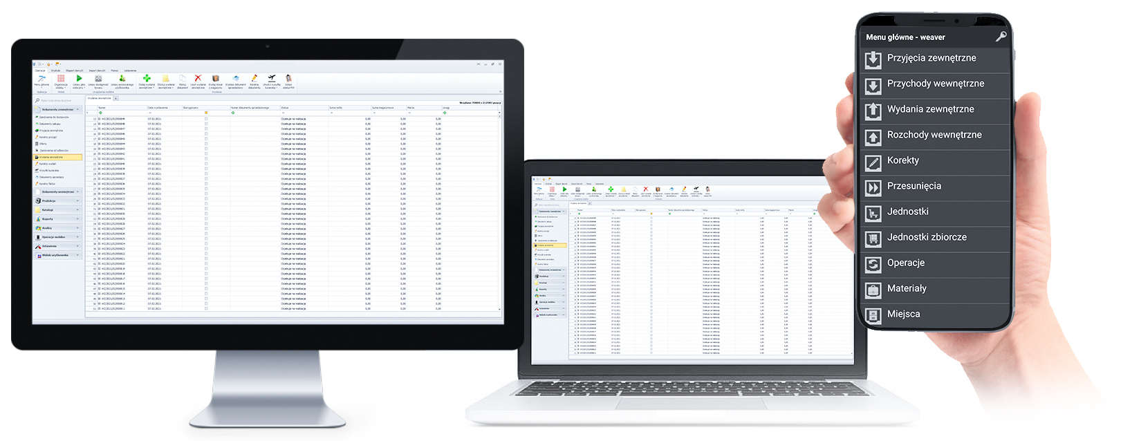 System Weaver WMS na różnyych urządzeniach